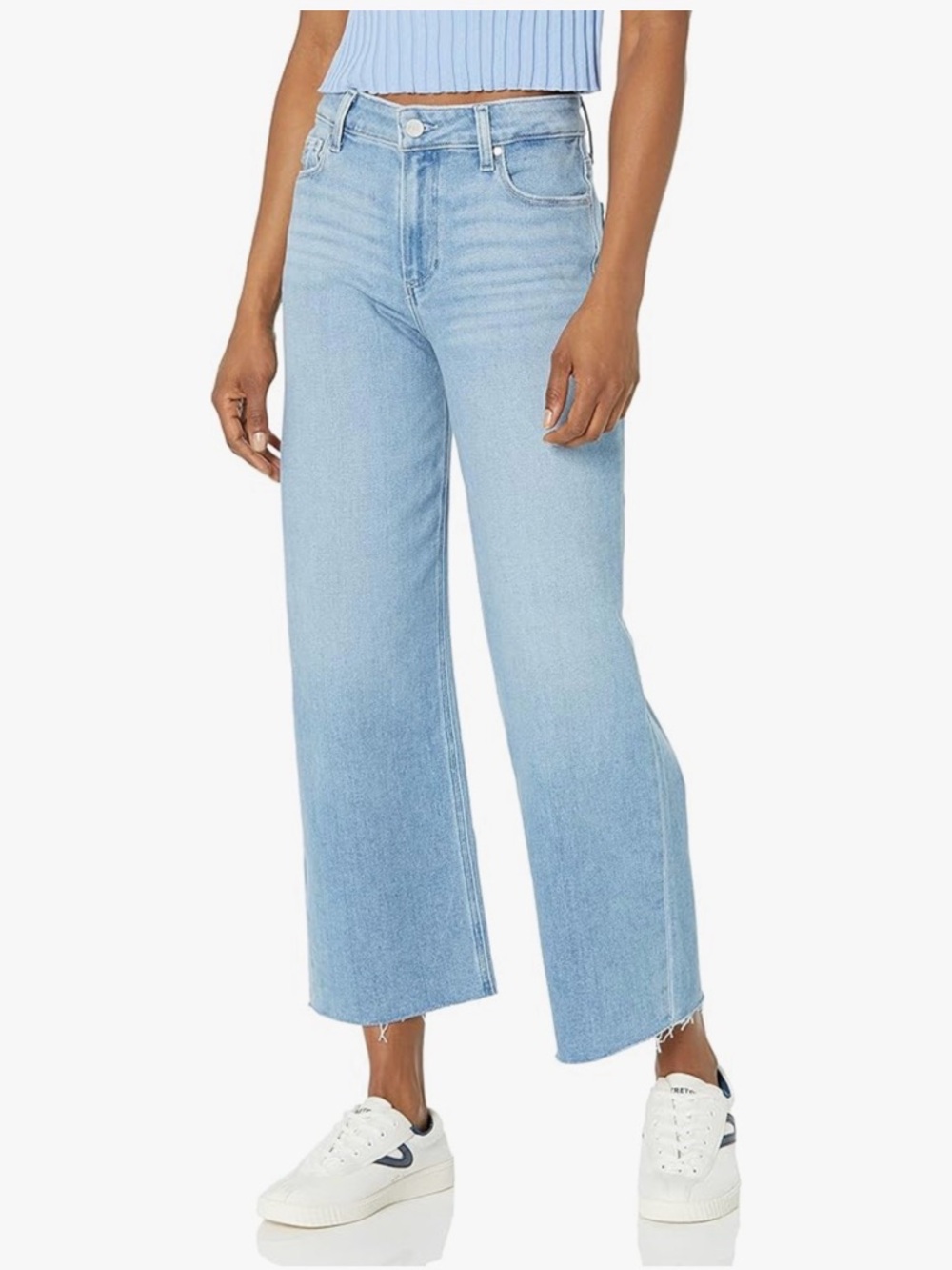 PAIGE Nellie Light Blue High-Rise Wide Leg Jeans